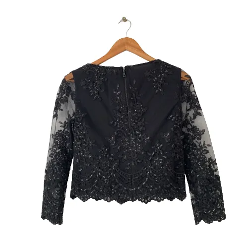 Alice & Olive Black Sequins Net Top | Brand New |