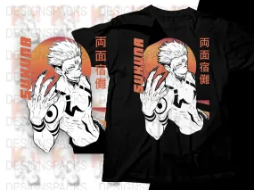 Bold and Edgy Sukuna Design Png Digital Download