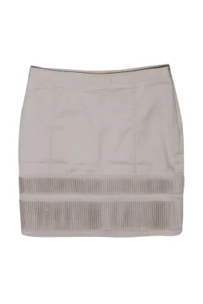 Burberry - Tan Cotton Miniskirt w/ Ribbed Hem Sz 2