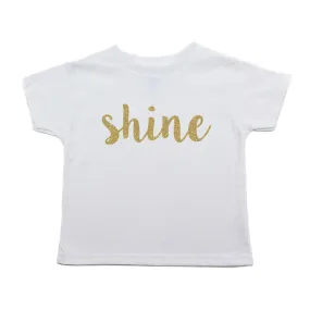 Christmas Shine with Gold Glitter Toddler Short Sleeve T-Shirts