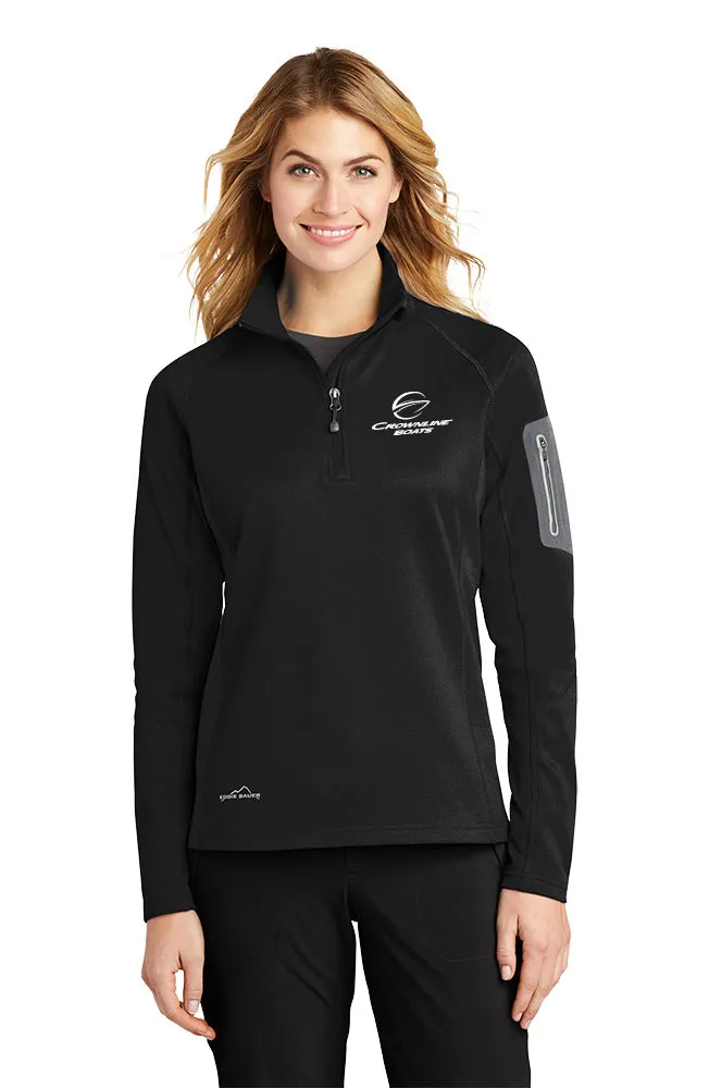 Crownline Logo Ladies 1/2-Zip Black Performance Fleece