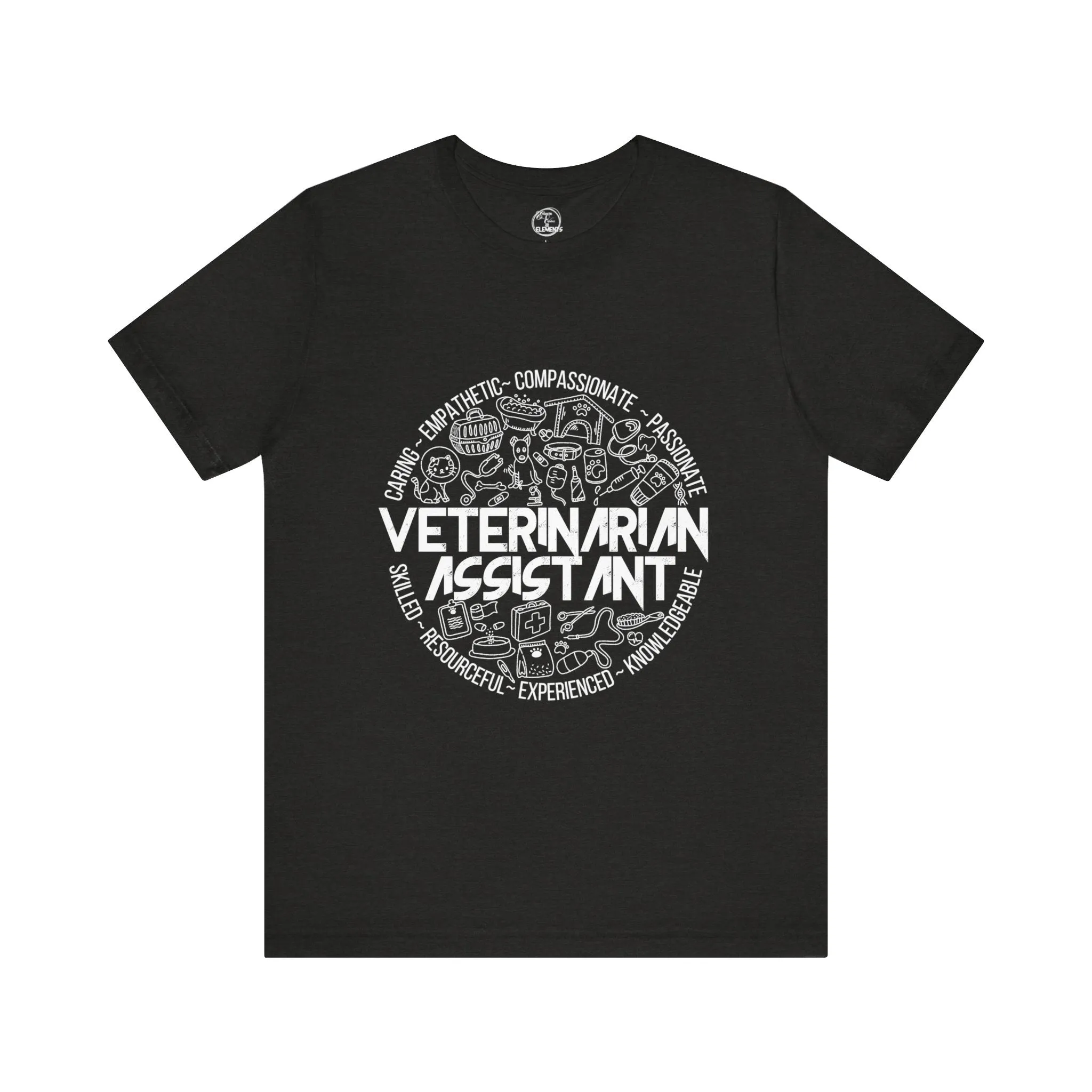 Edgy Veterinarian Assistant Doodles Tee