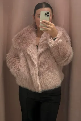 Ellen Pink Faux Fur Jacket