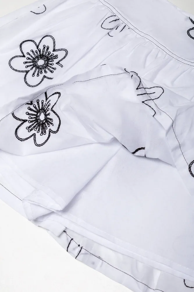 Embroidered Skort White