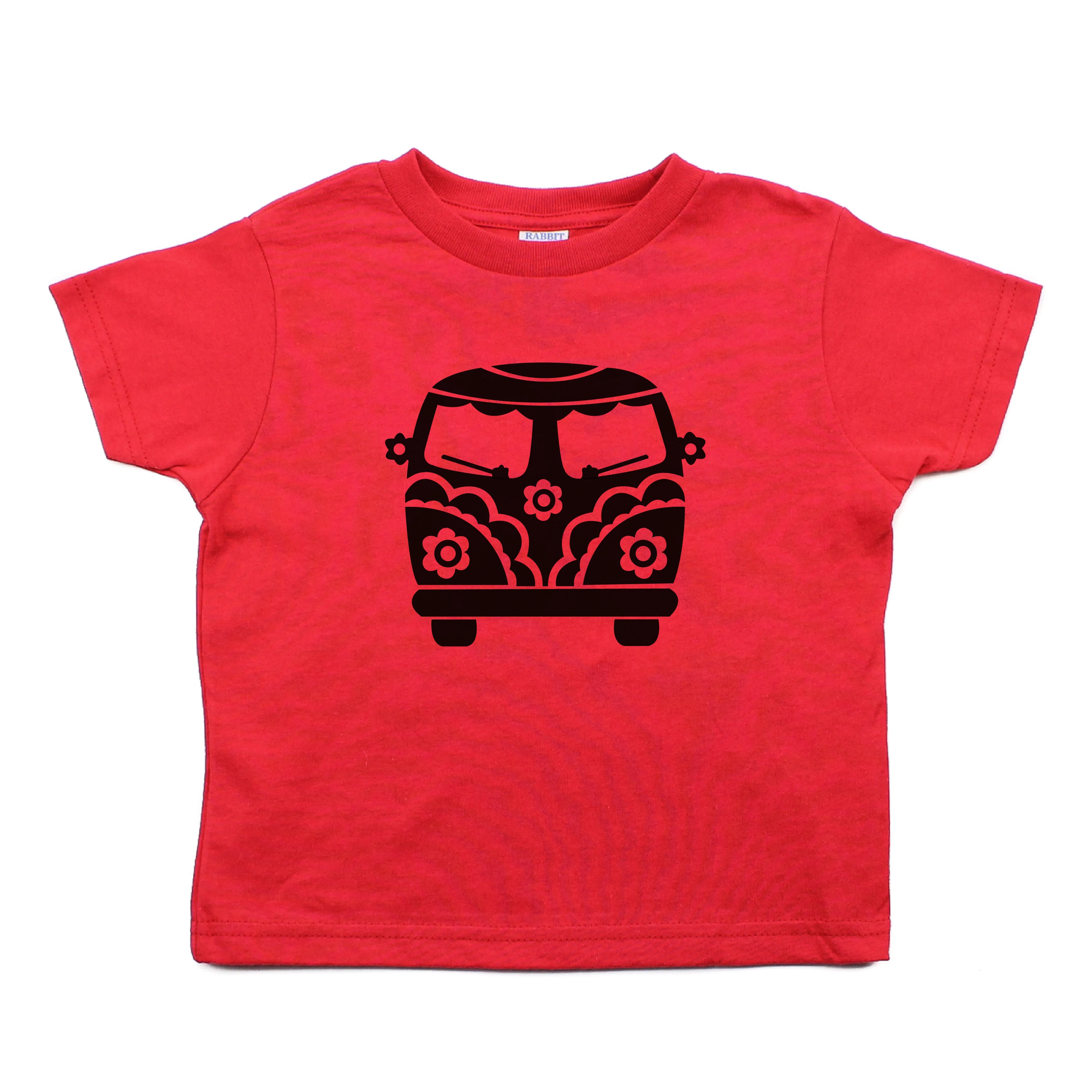 Flower Power Hippie Mini Bus Toddler Short Sleeve T-Shirt