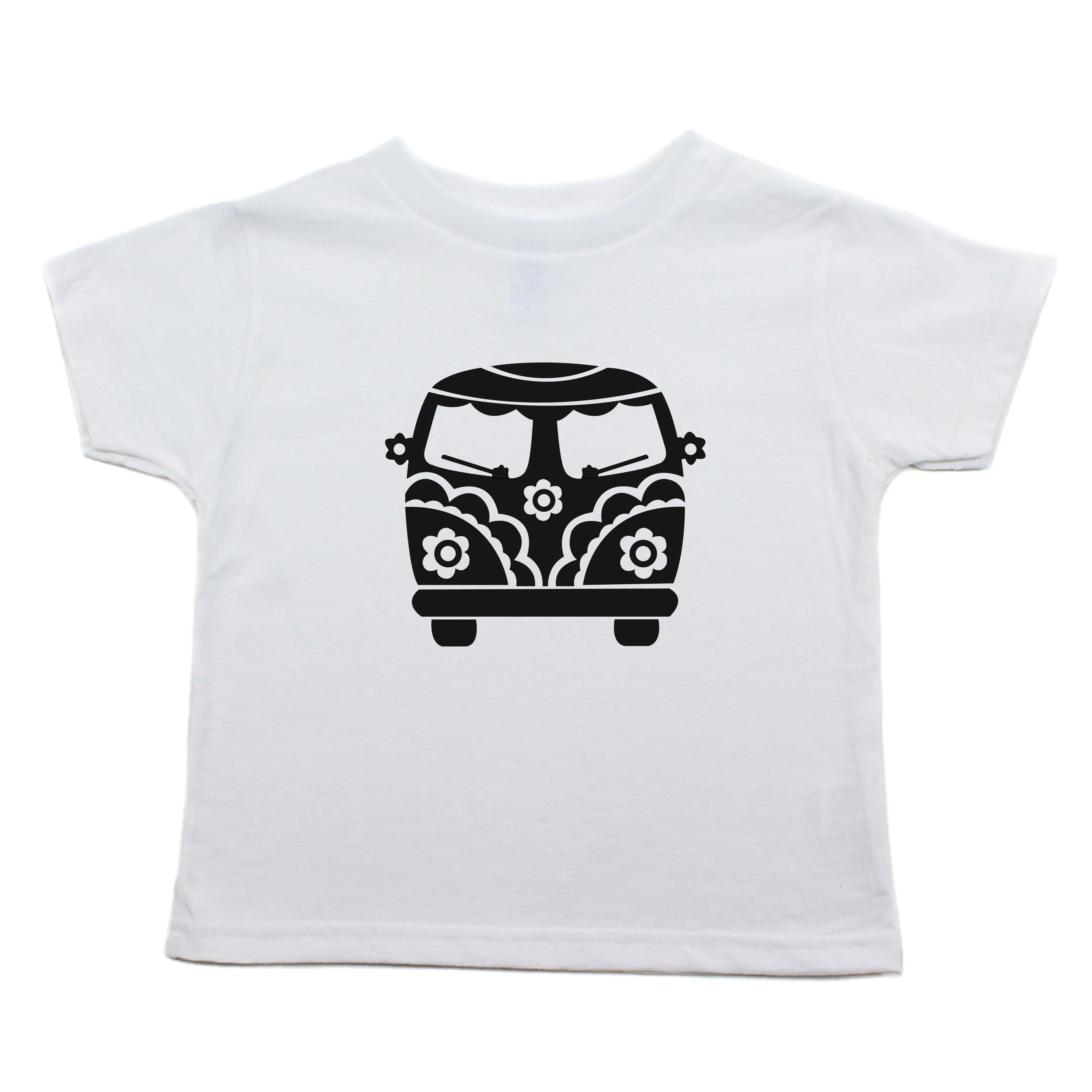 Flower Power Hippie Mini Bus Toddler Short Sleeve T-Shirt