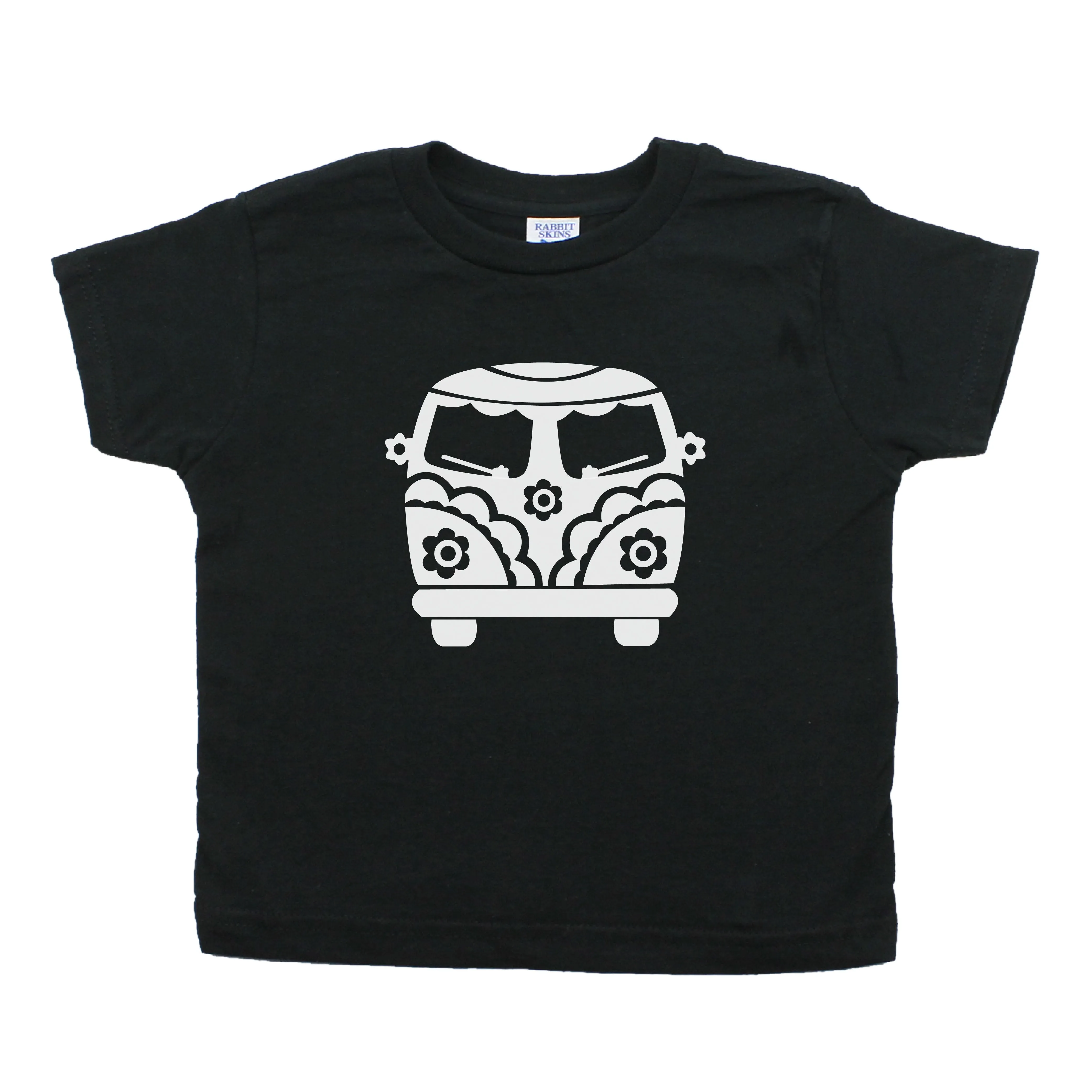 Flower Power Hippie Mini Bus Toddler Short Sleeve T-Shirt