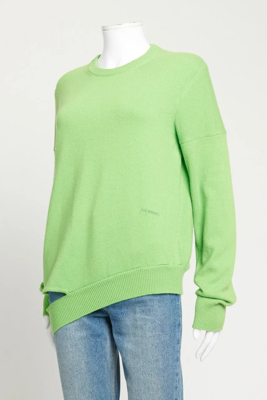 Green Cashmere Preowned Jumper With Side Cutout