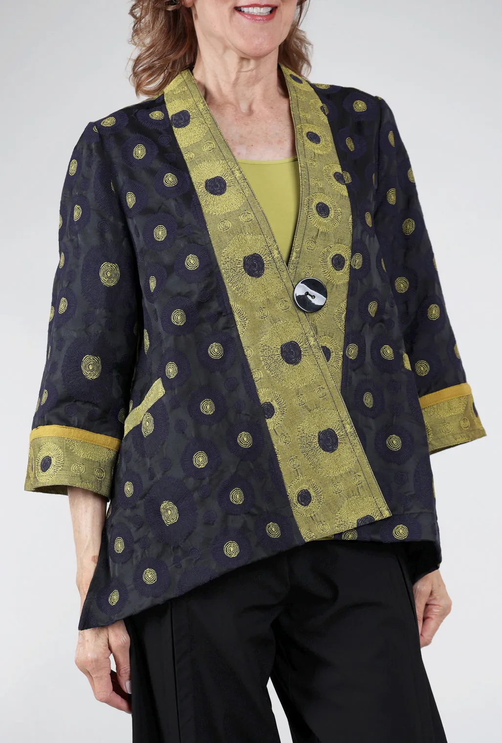 Kimono Event Jacket, Navy/Kiwi