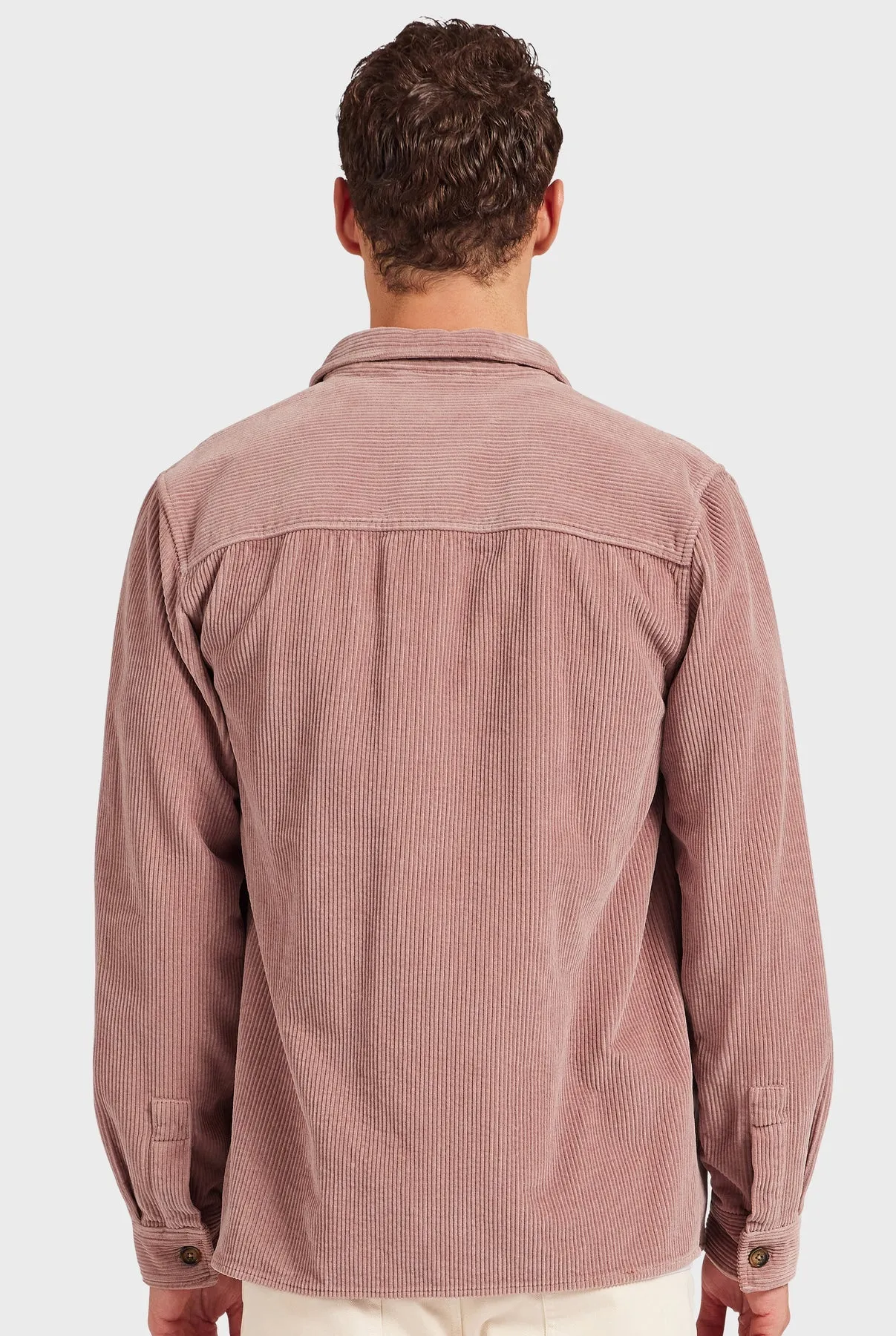 Lebowski Cord Overshirt in Chalk Pink