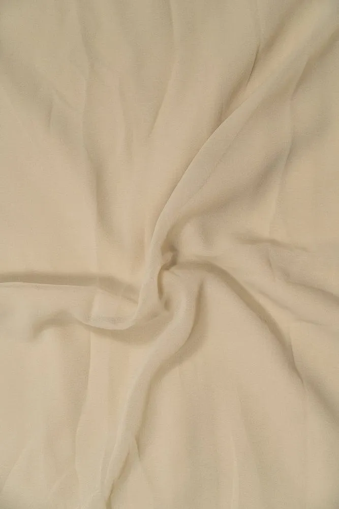 Light Beige Dyed Georgette Fabric