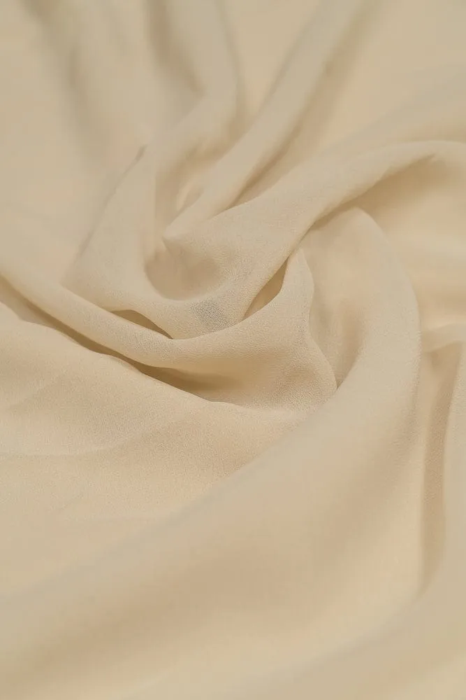 Light Beige Dyed Georgette Fabric