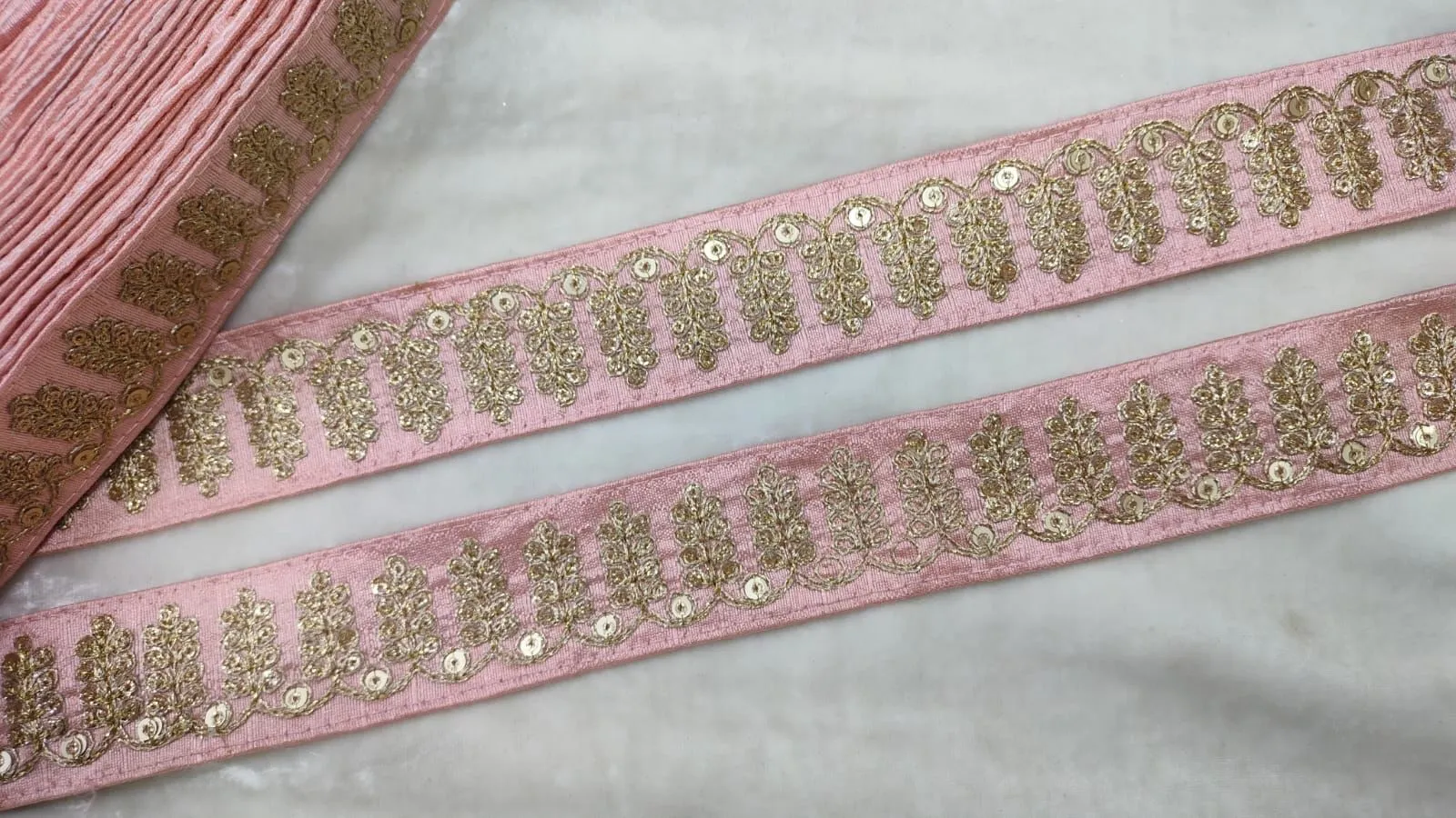 Light Pink Embellished Fancy Lace