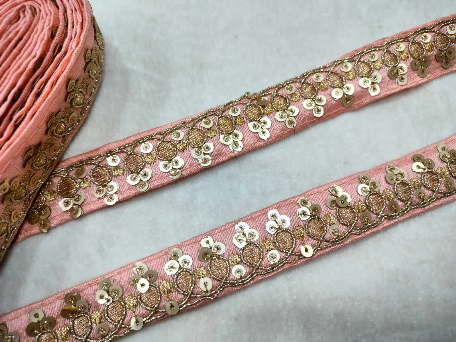 Light Pink Fancy Sequin Trim