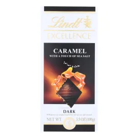 Lindt Excellence Caramel with a Touch of Sea Salt Dark Chocolate (Pack of 12) 3.5 Oz