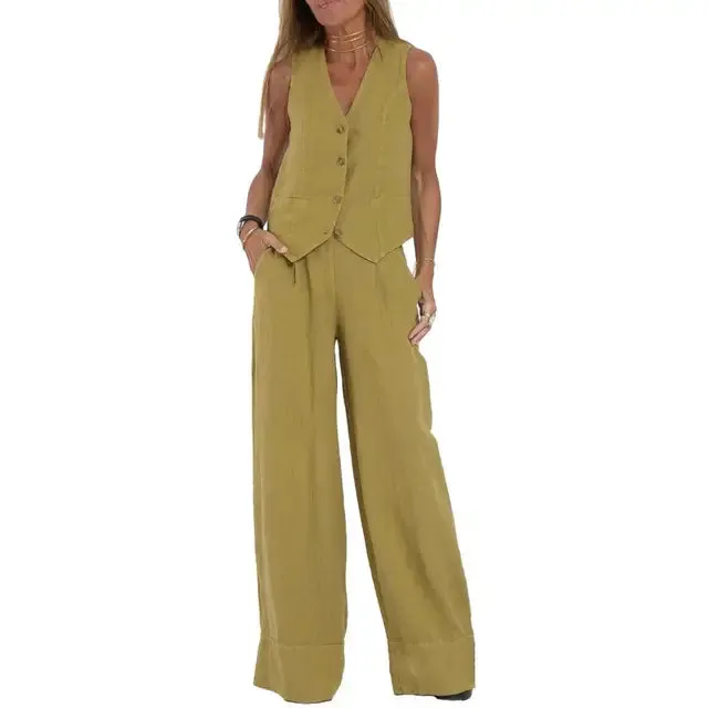 Lois | Stylish loose set (vest   pants)