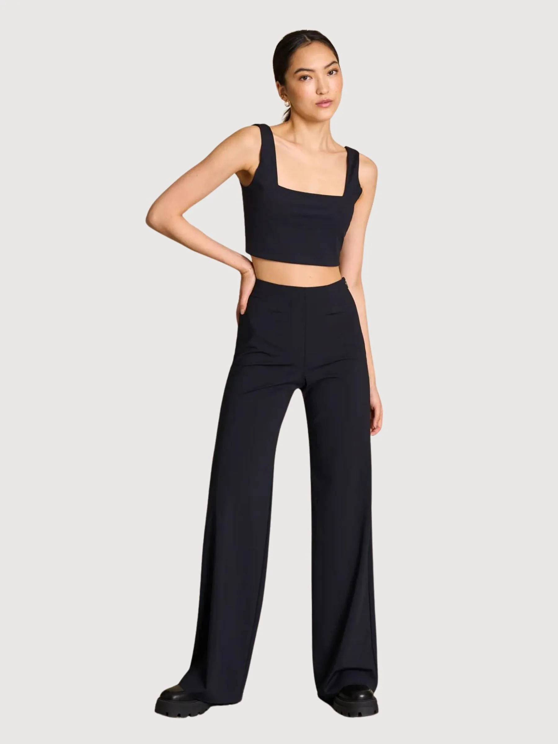 Marlene Black Woman Wide Trousers | Jan N June