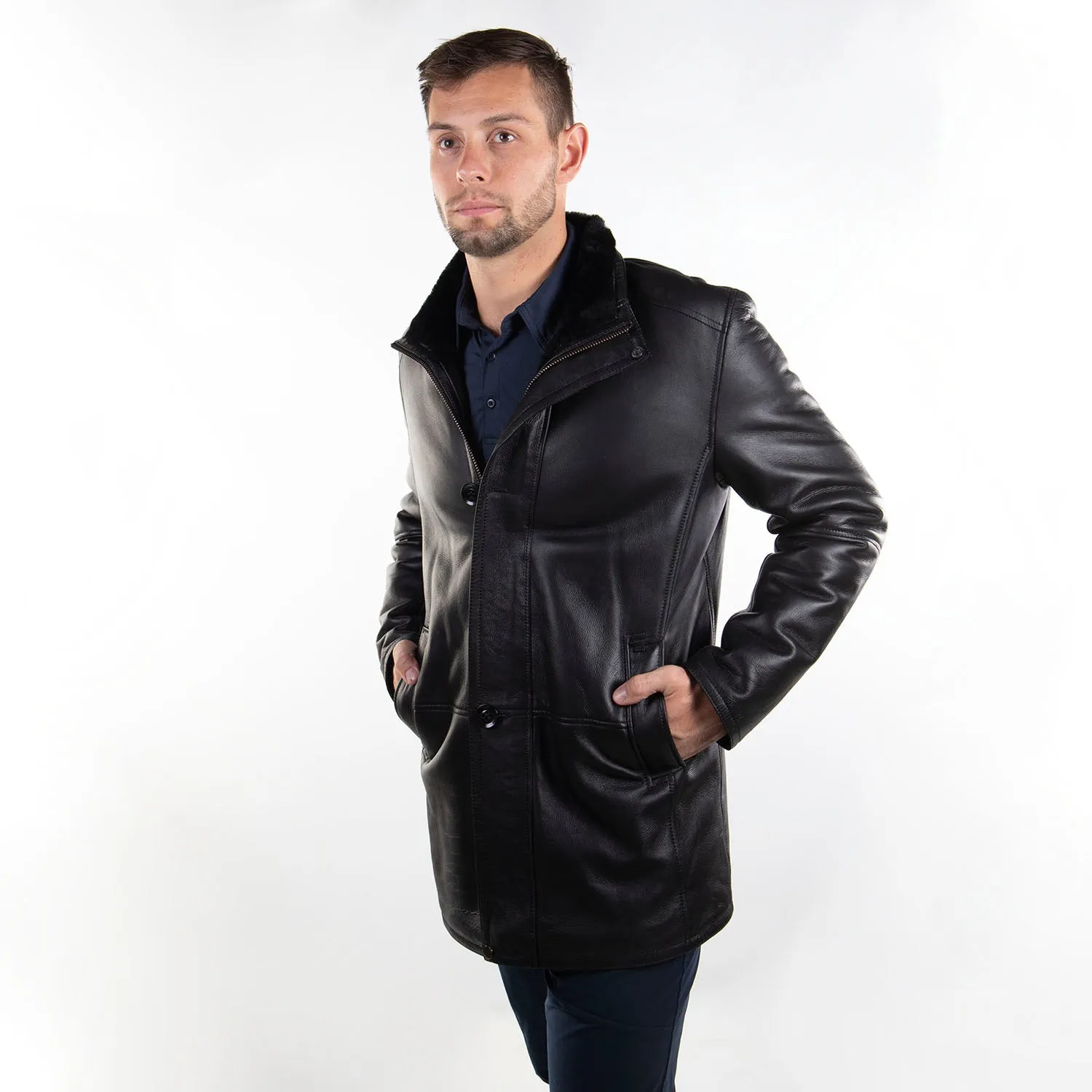 Mens Sheepskin Long Coat