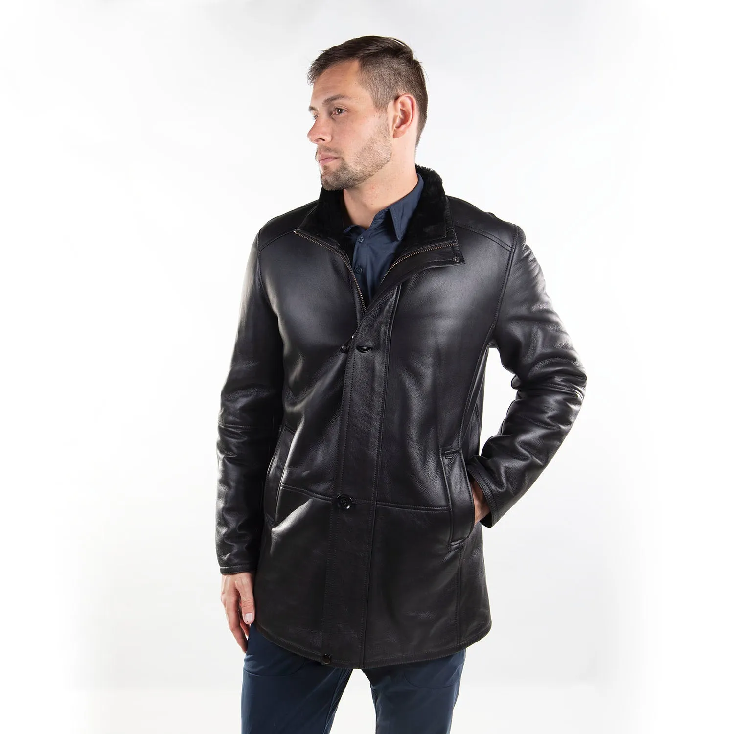 Mens Sheepskin Long Coat