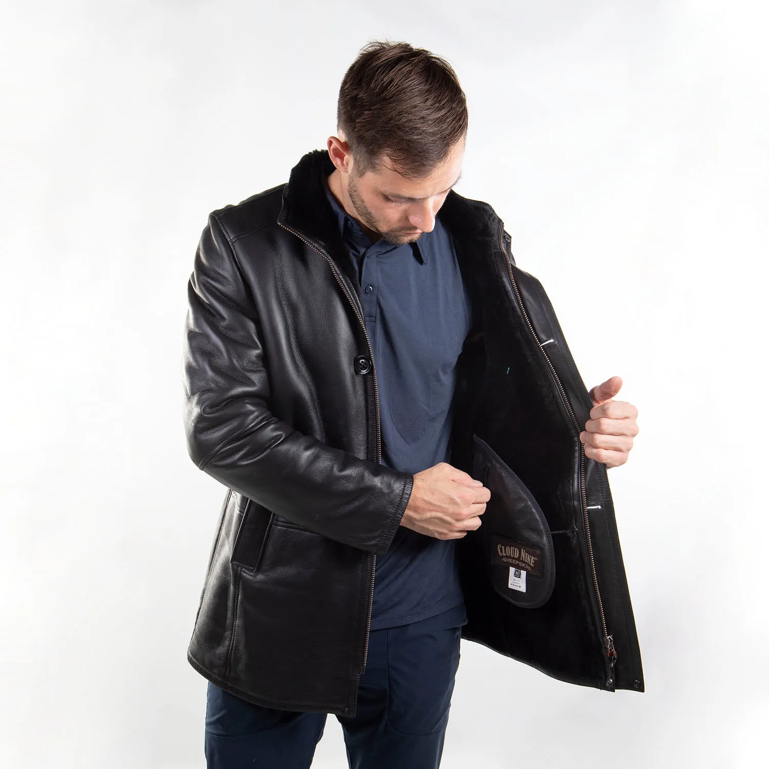 Mens Sheepskin Long Coat