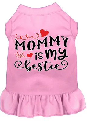 Mommy Is My Bestie Screen Print Dog Dress Light Pink Xxl (18)