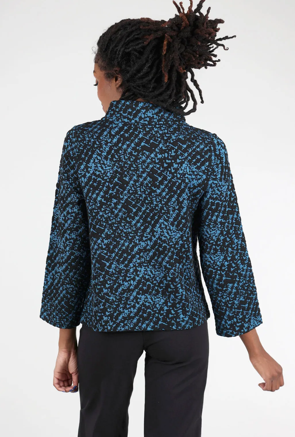 Nouveau Knit Asym Zip Jacket, Ocean