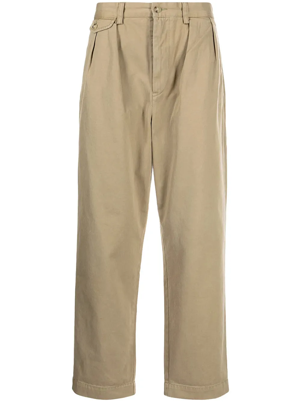 Pleat-Detail Cotton Trousers