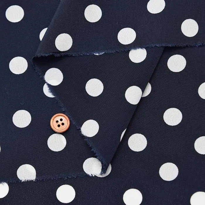 Polyester Feminine De Chine Print Fabric - Polka Dots