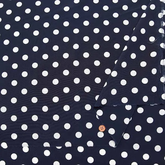 Polyester Feminine De Chine Print Fabric - Polka Dots