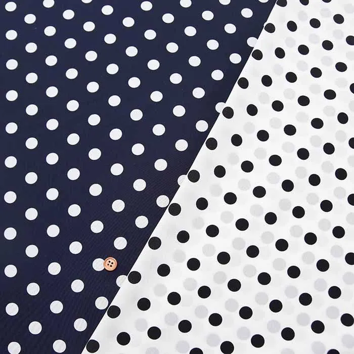 Polyester Feminine De Chine Print Fabric - Polka Dots