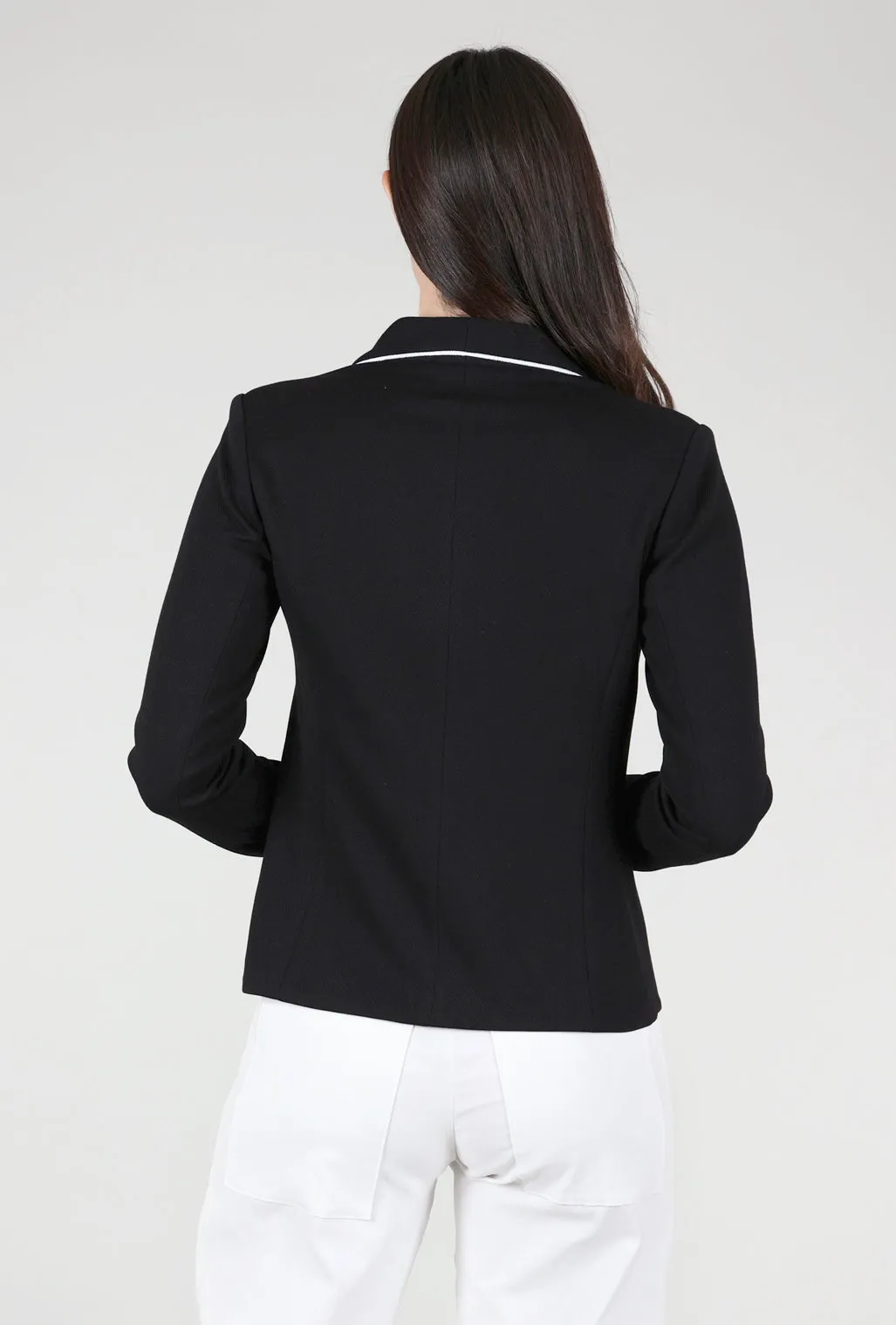 Remi Pique Corded Blazer, Black