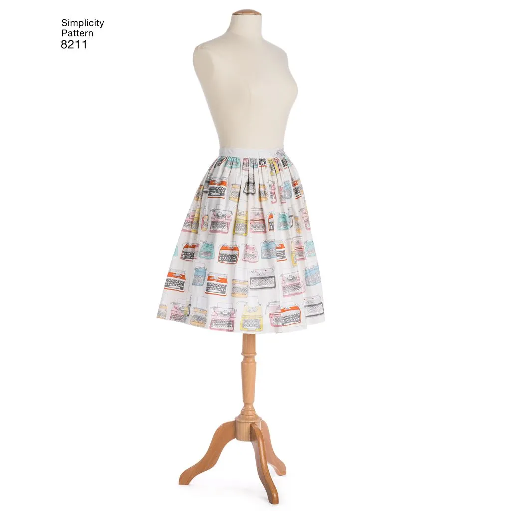 Simplicity Pattern 8211 Women's Dirndl Skirts in Three Lengths