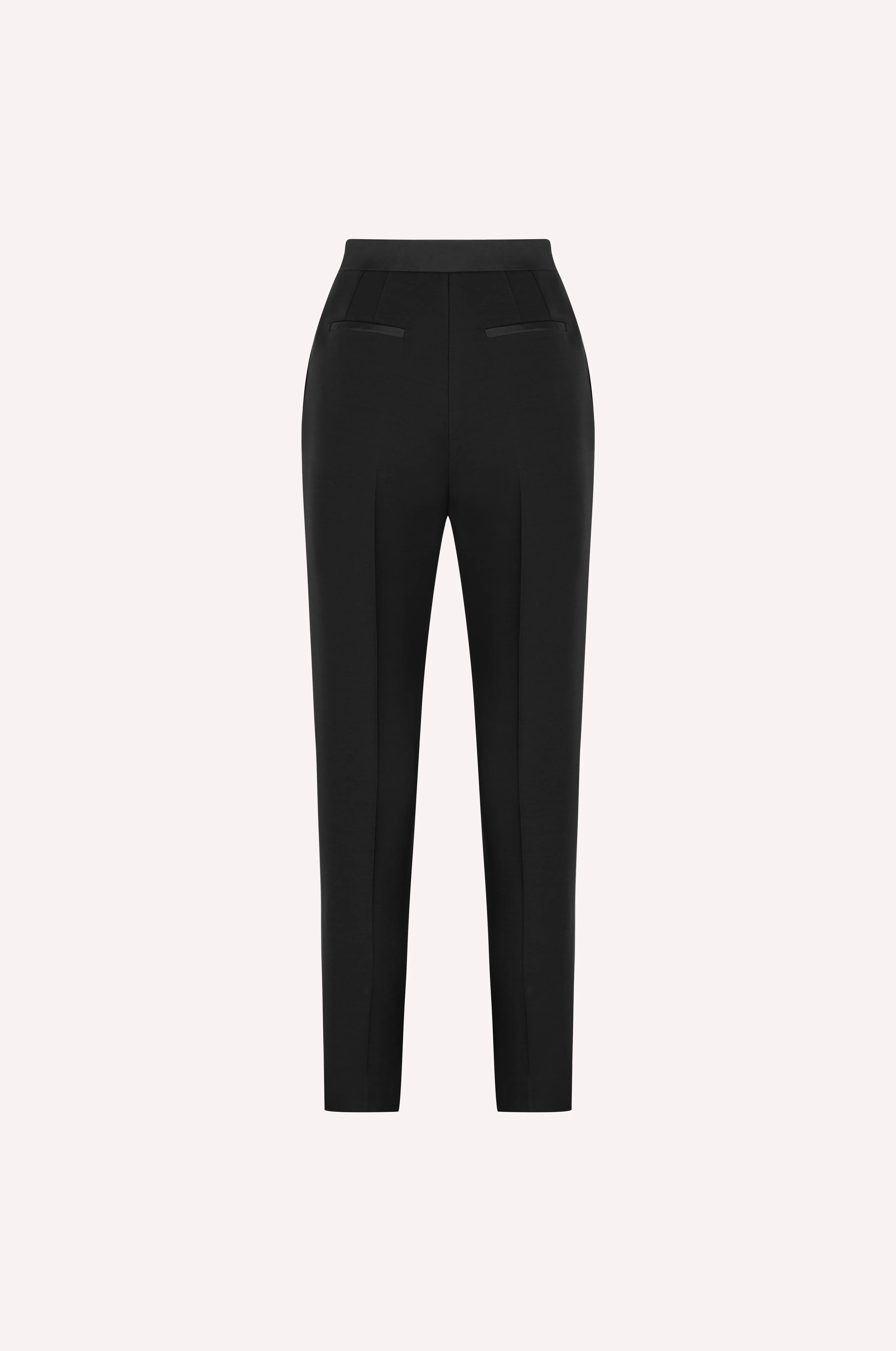 Sleek Black Tailored Tapered Trousers