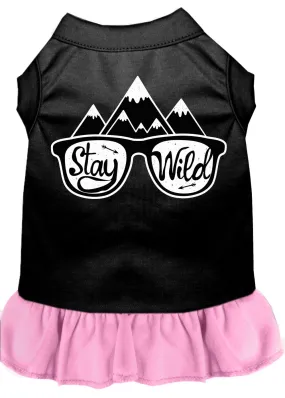 Stay Wild Screen Print Dog Dress Black With Light Pink Xxxl (20)