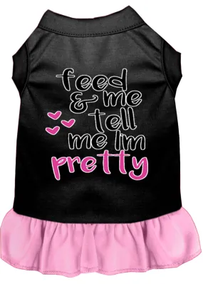 Tell Me I'm Pretty Screen Print Dog Dress Black With Light Pink Med (12)