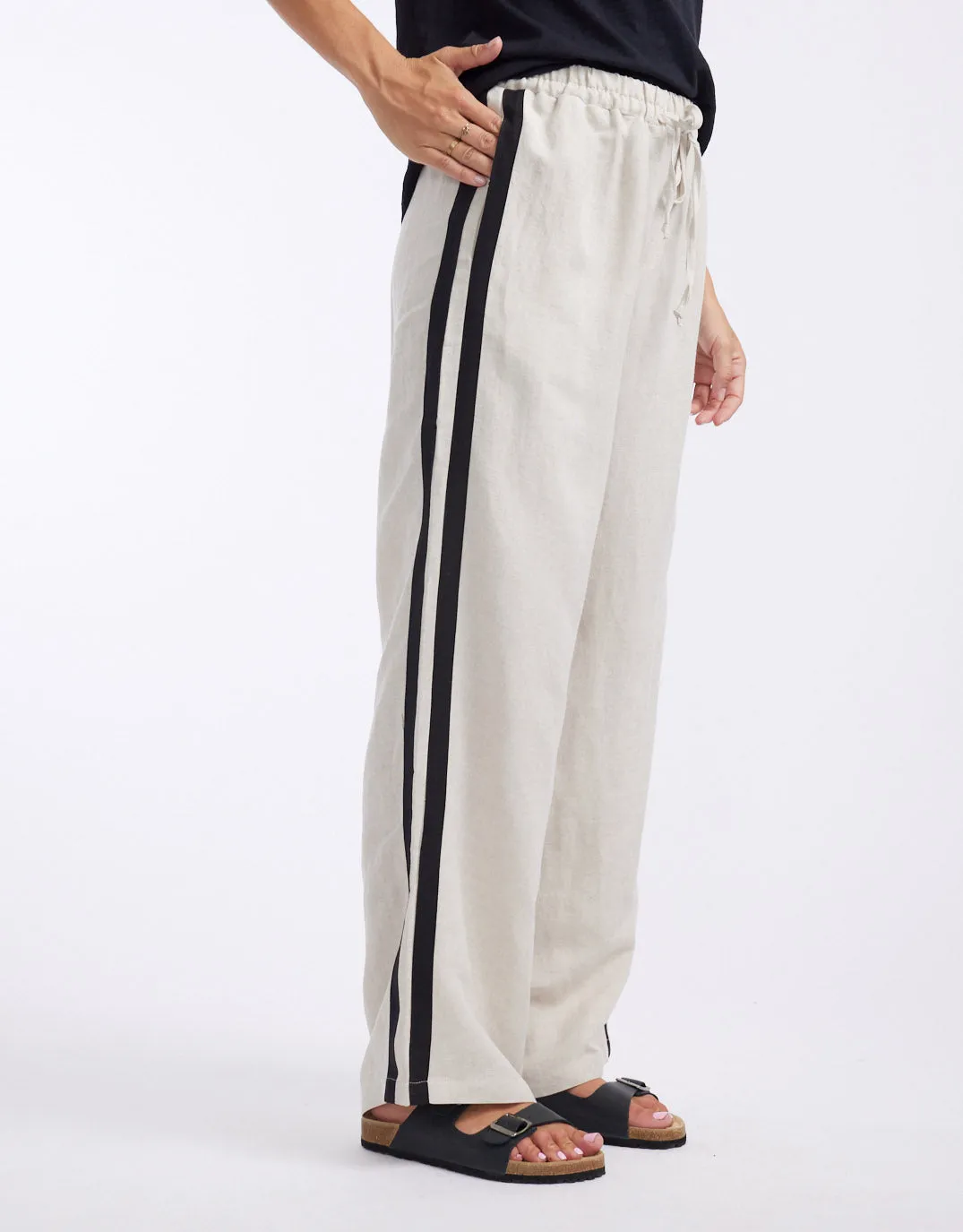 Violet Linen Blend Pants - Natural