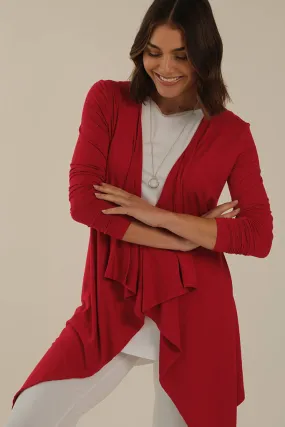 Waterfall Cardigan - True Red