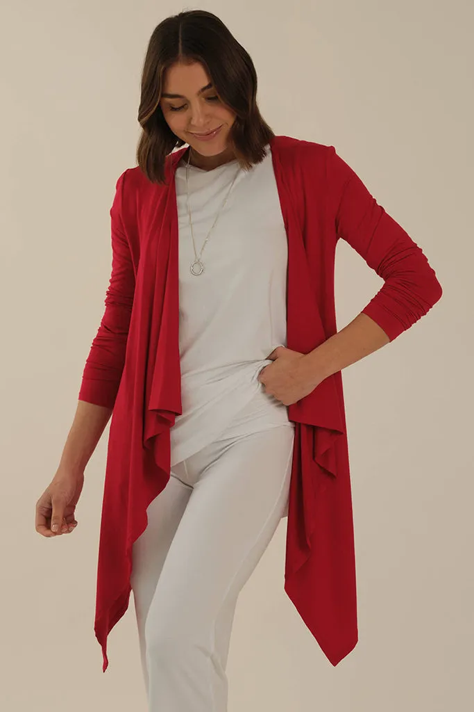 Waterfall Cardigan - True Red