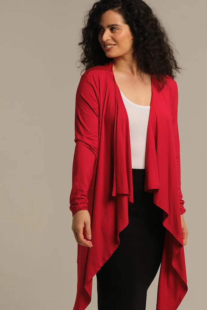 Waterfall Cardigan - True Red