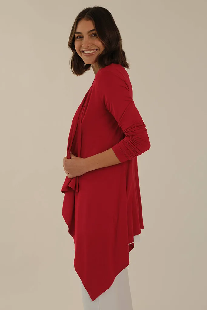 Waterfall Cardigan - True Red