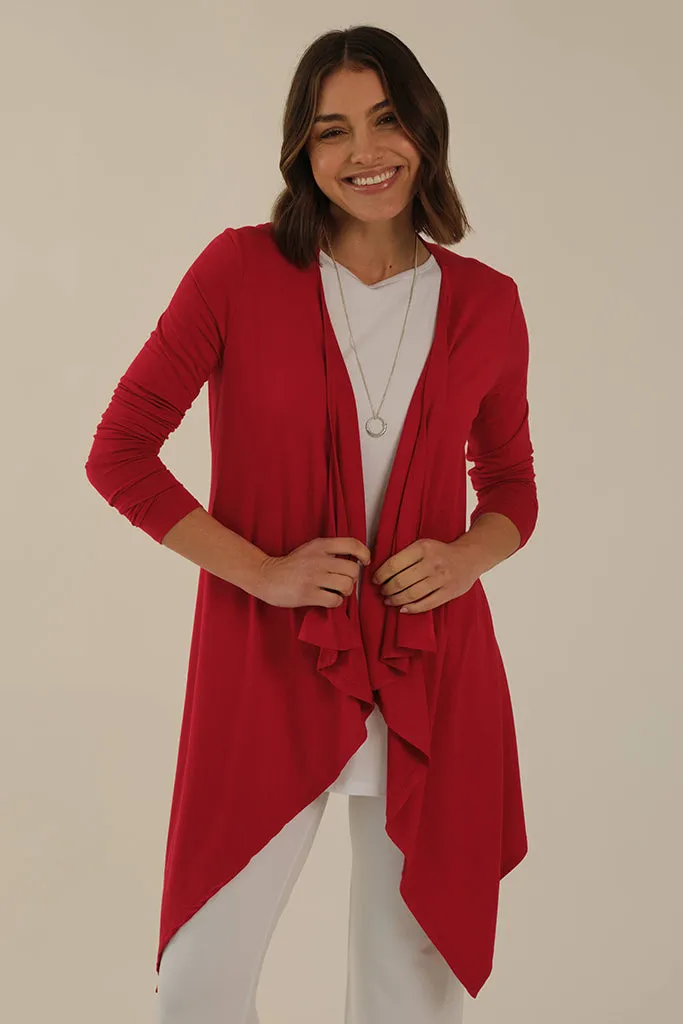 Waterfall Cardigan - True Red