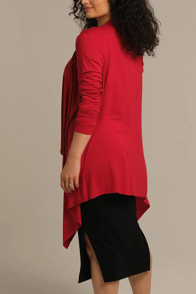 Waterfall Cardigan - True Red