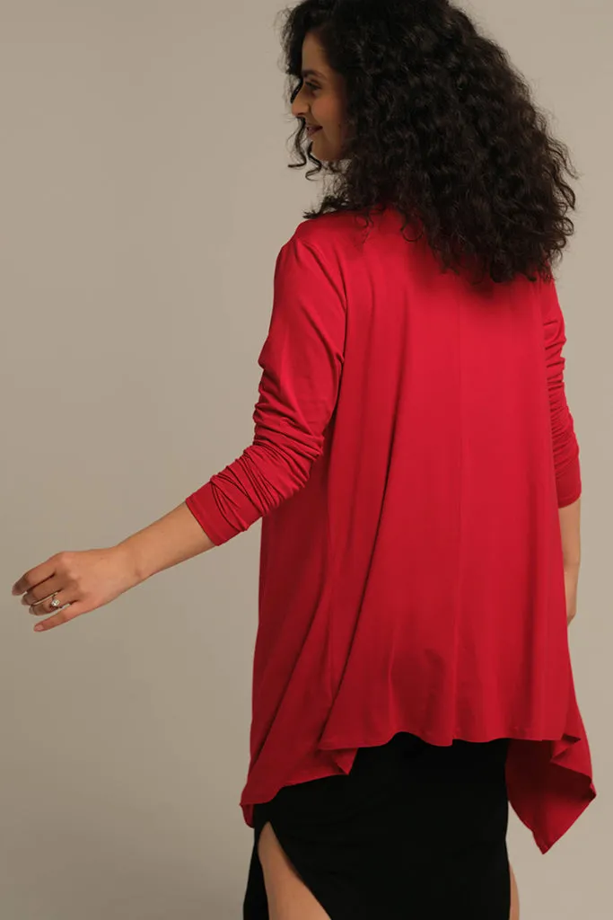 Waterfall Cardigan - True Red