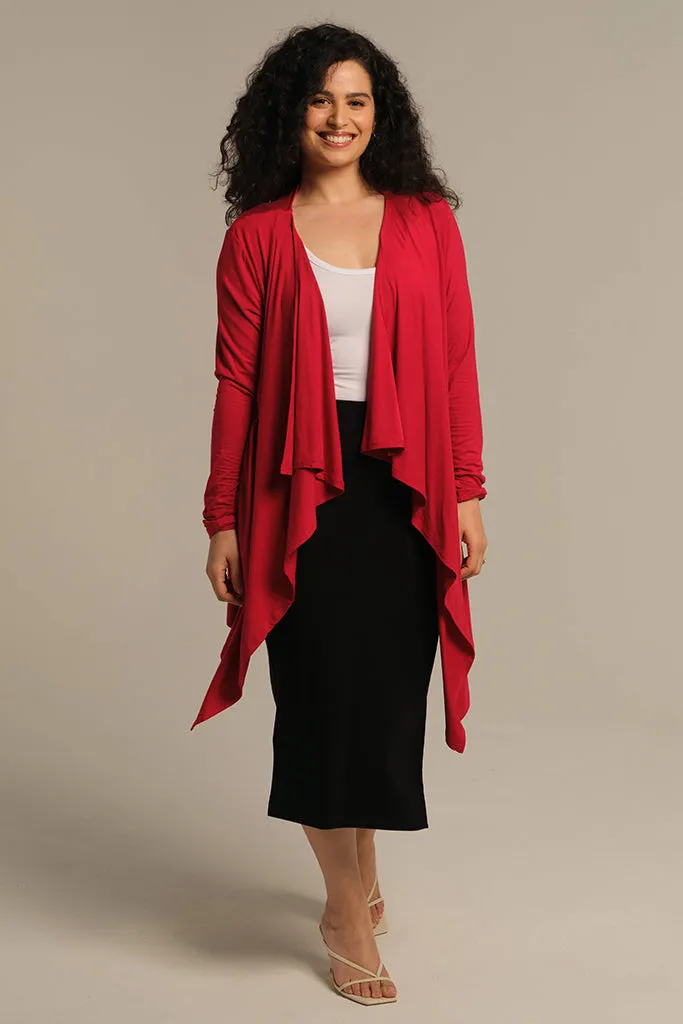 Waterfall Cardigan - True Red